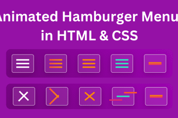 Animated Hamburger Menus in HTML CSS