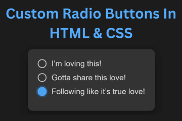 Custom Radio Buttons In HTML CSS Na