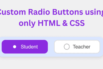 Custom Radio Buttons using only HTML CSS Na